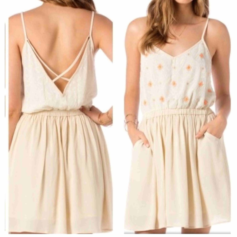 NWT Large Miss Me Cream Dress  With Pockets